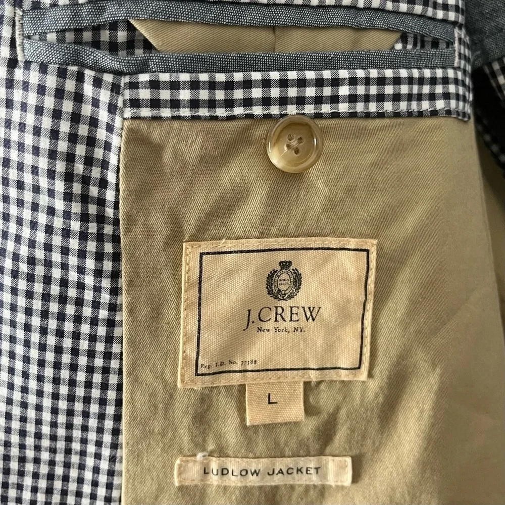 J. Crew Men’s Ludlow Blazer Jacket Black and White Gingham‎ Size Large
